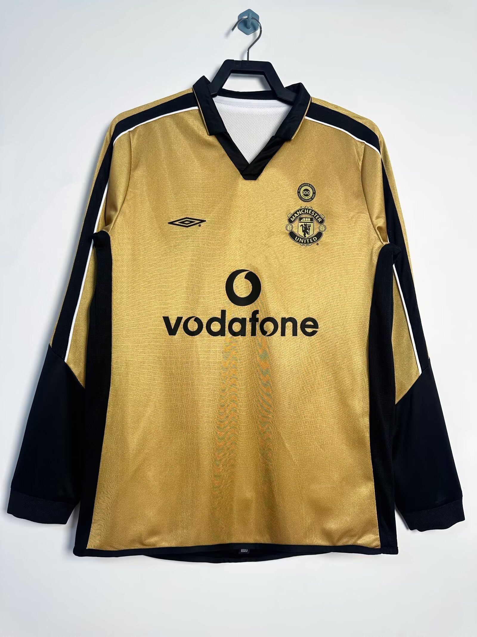 Camiseta Manga Larga Doble Faz Manchester United 100th, 01-02
