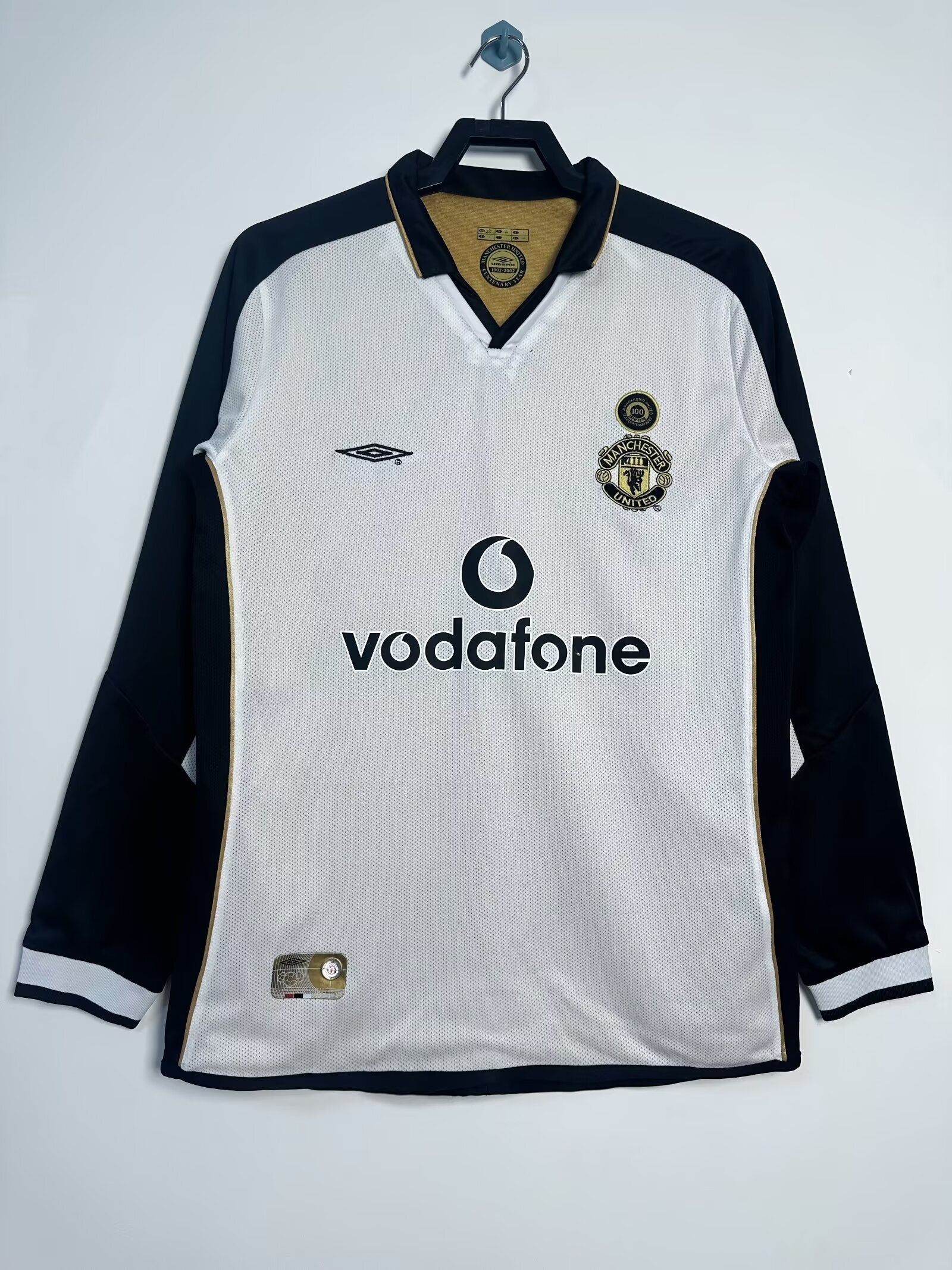 Camiseta Manga Larga Doble Faz Manchester United 100th, 01-02